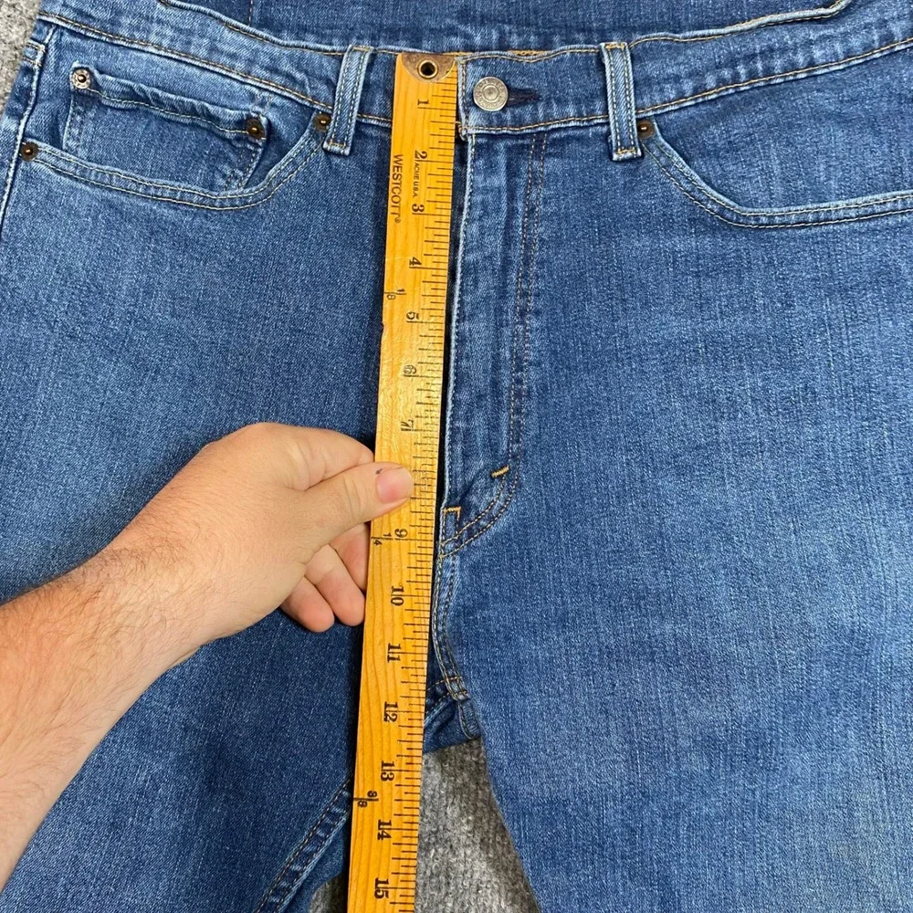 Levis 505 Regular Fit Jeans Mens 36x32 Medium Wash Blue Straight Leg Denim